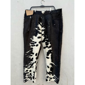 Pantalon en cuir de vachette de style vintage de haute qualité avec motif animal, léger et logo personnalisé - Product Image 5