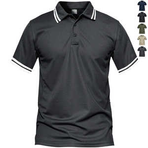 Camiseta de polo personalizada de secado rápido para hombre, camiseta de manga corta elástica de poliéster 100% sólida tácticos para deportes al aire libre - Product Image 6