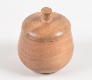 Creativo bajo MOQ hecho a mano torneado de madera de acacia tarro con tapa Fabricante Mayorista venta directa de fábrica - Product Image 4