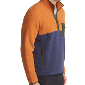 Pull à demi-fermeture éclair en coton 1/4 pour hommes chandails en polaire tricotée respirante pour hommes vente en gros OEM pull décontracté avec fermeture éclair - Product Image 2