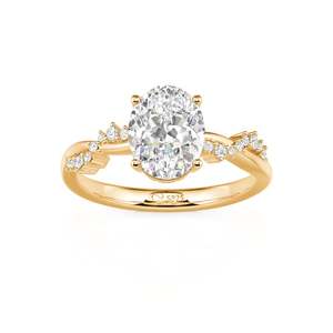 แหวนเงินสเตอร์ลิงทรงวงรีประดับเพชรโมอิสซาไนต์แบบเกลียว Jeulia - Product Image 3