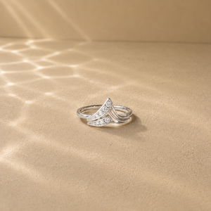 Bague Celeste Wave en acier inoxydable plaqué rhodium 18 carats, bijoux tendance pour enfants - Product Image 3