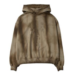 Sweat à capuche en coton vieilli vintage pour hommes, oversize, délavé à l'acide, brodé Technics, épaules tombantes, hiver - Product Image 2