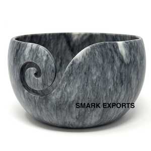 Tazón de Hilo de Resina Gris, Estilo Ángel, Ecológico, Hecho a Mano, para Tejer Crochet, Elegante Tazón de Almacenamiento Personalizado - Product Image 1