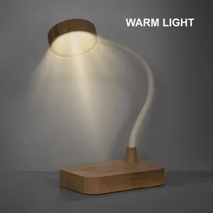 Lampada in Bambù Personalizzata con Caricatore Wireless, Regalo Promozionale e Aziendale - Product Image 4