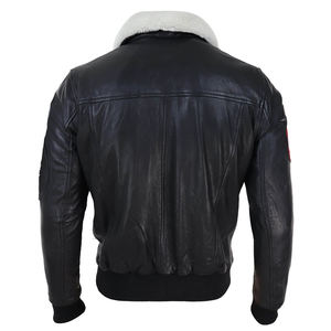 Chaqueta de invierno informal de alta calidad para hombre, piel sintética gruesa con cuello levantado, cierre de cremallera para motociclistas, venta al por mayor - Product Image 4
