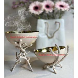 Elegante soporte de incienso de cerámica con diseño de rama con decoración de incienso de mesa dorada, perfecto para aromaterapia y decoración del hogar - Product Image 1