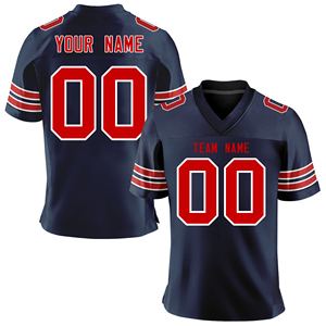 Camiseta de fútbol retro americana de poliéster de alta calidad personalizada, ropa de calle de talla grande, técnica de sublimación de impresión completa, transpirable - Product Image 1