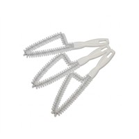 Brosse de nettoyage flexible en PP pour rainures de fenêtre triangulaires, coins morts et interstices, avec boucle de suspension pour rebords de salle de bain et cuisine