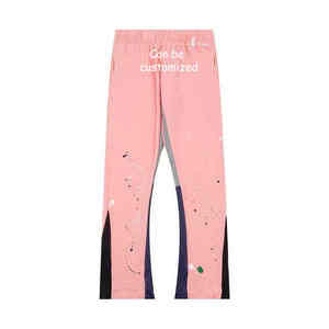 Pantalones de chándal acampanados personalizados para hombre High Street 100% algodón polar de alta calidad pantalones para correr acampanados apilados tela informal de alta calidad - Product Image 1