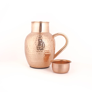 Jarra de agua de cobre personalizable de alta calidad con mango de cobre que incluye tapa para regalos de negocios precio al por mayor - Product Image 2