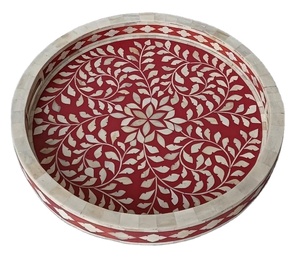 Plateau en incrustation d'os arabe Golden Heritage Premium Handcrafted Servant des tables à manger de luxe Cadeaux de fête et décoration intérieure - Product Image 1