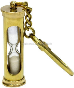 Multi-functional <b>Sand</b> Brass <b>Timer</b> Key Chain Antique Lot Gift Hourglass Ring Keychain Nautical Maritime Collectible - Product Image 1