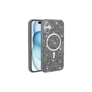 Étui en silicone mosaïque diamant de luxe pour iPhone 16 Pro compatible MagSafe, coque de protection électroplaquée Ins A55 13 Pro Max 5G - Product Image 4