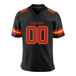 Maillots de football américain imprimés par transfert thermique en gros avec graphiques personnalisés, manches courtes, grandes tailles disponibles - Product Image 4
