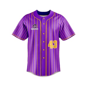 Maillot de baseball vierge personnalisé avec logo OEM en gros, uniforme de baseball d'équipe uni, grande taille, personnalisé pour homme, 100 % polyester - Product Image 5