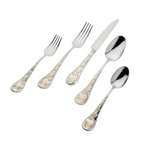 Juego de cubiertos de acero inoxidable chapado en oro de lujo de moda Uso sostenible en restaurantes para bodas y ocasiones especiales - Product Image 3