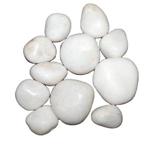 Vente en gros d'agate blanche polie pierres de galets cristal naturel dégringolé produits spirituels pierres précieuses style d'amour - Product Image 1