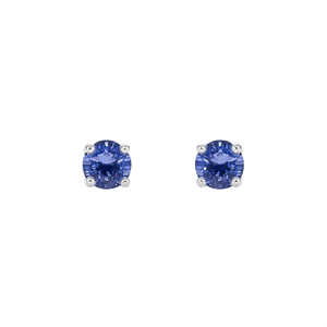 Orecchini a Perno Classici in Argento Sterling 925 con Tanzanite Taglio Trillion da 3,5mm, Placcati in Oro Rosa, Pietra Naturale Unisex per Uso Quotidiano - Product Image 2
