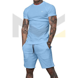 Conjuntos cortos para hombre Conjuntos de 2 piezas Moda Verano Chándales Camisa informal y pantalones cortos Conjunto Anti-encogimiento Ropa de calle para hombre - Product Image 1