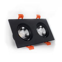 Vente en gros Spot LED moderne 5W GU5.3 noir/blanc double encastré Downlight Carré Plafonnier LED Aluminium Utilisation intérieure