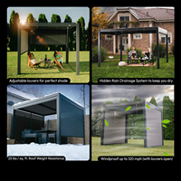 Pergola manuelle rétractable en aluminium moderne pour l'extérieur - Auvent solaire durable et imperméable pour piscine, jardin, terrasse