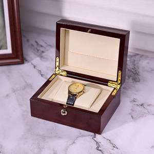 Luxury Custom Logo Protective Wooden Black Piano Glossy Lacquer MDF <b>Watch</b> Packaging Box with Pouch Ready to Ship <b>Watch</b> <b>Cases</b> - Product Image 4
