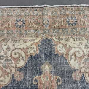 Alfombra Vintage Extra Grande de 6.7x10.6 pies, Alfombra Turca con Diseño Floral Azul - Product Image 5