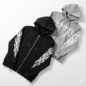 Survêtement à fermeture éclair surdimensionné personnalisé de qualité supérieure à prix bas imprimé 400gsm 100% coton - Product Image 3