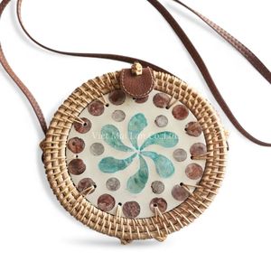Decorative Rattan <b>Bag</b> with Mother of Pearl Design for Natural Fashion <b>Accessories</b> and Elegant Look - Product Image 1