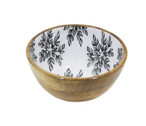 ชามไม้ทรงกลมทำจากไม้ความจุมากชามสลัดและขนมขบเคี้ยวดีไซน์เคลือบเงาสำหรับใช้ในบ้านเป็นมิตรกับสิ่งแวดล้อมทำด้วยมือ - Product Image 1