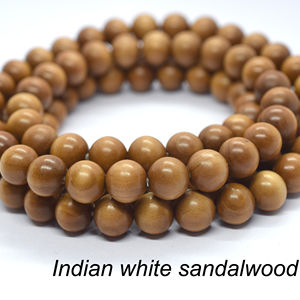 ขายร้อนขายส่งที่กำหนดเอง108อินเดียสีขาวไม้จันทน์ Mala - Product Image 2