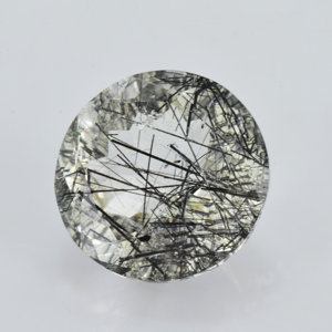 Rutilated ควอตซ์ 12 มม.รอบอัญมณีสีดํา Rutilated ควอตซ์ธรรมชาติคุณภาพสวยงาม Rutile หลวมอัญมณีพร้อมส่ง Wow อัญมณี - Product Image 4