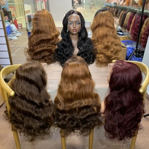High Density Stock 13x4 Lace 24 Inch Ocean Wave Raw Vietnamese <b>Hair</b> Wig Wholesale Long Glossy <b>Hair</b> <b>Strands</b> - Product Image 5
