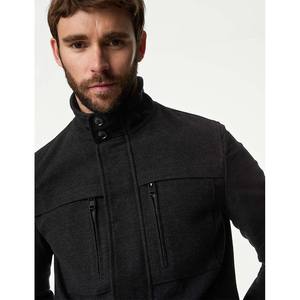 เสื้อแจ็กเก็ตผ้ายีนส์สำหรับผู้ชายเสื้อทำงานผ้าฝ้ายทนทานมีซิปคอเสื้อพับเก็บได้ - Product Image 6