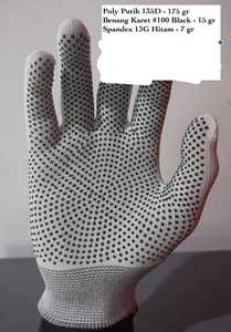 ถุงมือนิรภัยโพลีเอสเตอร์13เกจขนาด XL เคลือบยางกันลื่นกันไฟและกันความร้อนใช้งานทั่วไปได้ฟรีตัวอย่าง