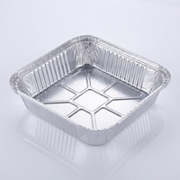 Barquette en aluminium de qualité alimentaire carrée pour boulangerie, restaurant et services de traiteur