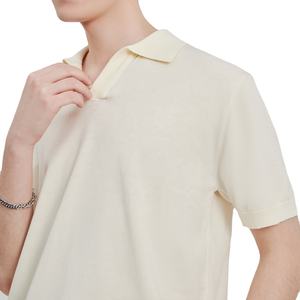 2025 Simple tricoté à manches courtes T-shirt été nouvelle couleur unie design chemise hommes 2025 - Product Image 5