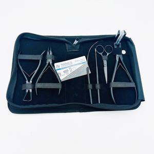 Kit de herramientas de extensión de cabello de acero inoxidable ecológico negro mate con todo tipo de personalizaciones aceptadas a precio de venta de fábrica - Product Image 1