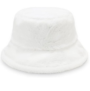 Outside <b>Black</b> Color Terry Warm Fur Furry Bucket Round Cap Hats High Quality Velvet Fur Bucket Hats Breathable Wholesale LOW MOQ - Product Image 4