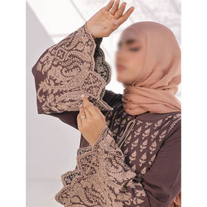 Vestido Abaya Largo Informal Árabe para Mujer, Bordado, Transpirable, Ecológico, 100% Poliéster, Servicio OEM para Primavera Verano 2026 - Product Image 6