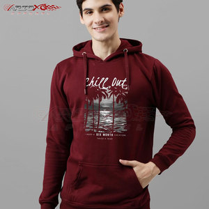 Sweat à capuche pour hommes imprimé Basics avec illustration créative sur le devant et poignets côtelés pour un sweat à capuche imprimé graphique élégant pour hommes - Product Image 4