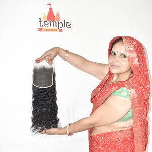 Raw Vietnamese Unprocessed 6*6 HD Closure Temple for Women Natural <b>Black</b> Color Processing None Wave Style Human <b>Hair</b> <b>Extensions</b> - Product Image 5