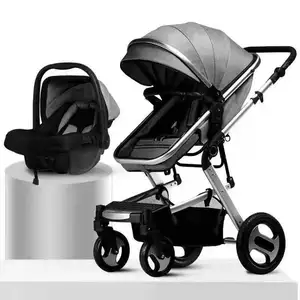 Carrinho de bebê dobrável portátil 3 em 1 para crianças, carrinho de bebê ajustável, entrega rápida