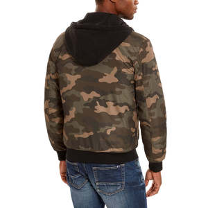 Giacca Bomber Cortez Camo da Uomo American Rag in Vera Pelle di Pecora con Cappuccio e Chiusura a Cerniera, Autunnale, Taglie da XS a 6XL, Verde, X-Large - Product Image 2
