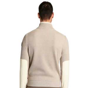 Veste en tricot hybride pour homme, panneau avant rembourré, fermeture éclair, coupe ajustée, haut décontracté pour l'hiver, superposition - Product Image 4