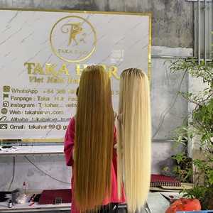 Perruque vietnamienne HD Closure ultra-lisse couleur claire, 100% cheveux humains vierges bruts d'un seul donneur, Super Double Drawn, de luxe - Product Image 6