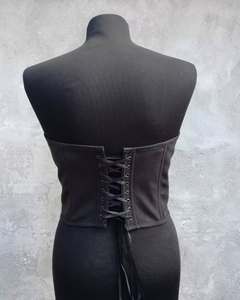 Sexy Women's Firm Control Thin Satin <b>Corset</b> with <b>Lace</b>-Up Back Adjustable Body Shaping for Gothic Clubwear - Product Image 3
