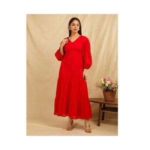 Rehaussez votre style avec la collection Vintage Robe de meilleure qualité pour femme personnalisée Robe longue rouge Style femme - Product Image 1