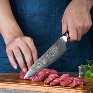 มีดเชฟเหล็กดามัสกัสเหล็กกล้าคาร์บอนสูงพร้อมที่จับไม้ชิงชันงานตามสั่ง - Product Image 6